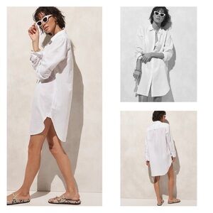 J. Crew Relaxed-fit beach Shirt in Linen-Cotton blend white NEW plus size 2X